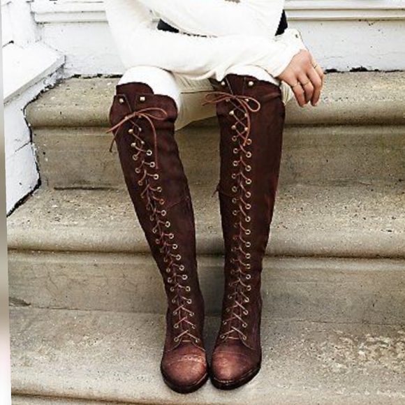 Shoes - ❤ RESTOCKED ❤ Brown sexy lace up boots faux suede